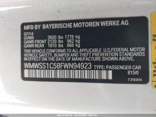 WMWSS1C58FWN94923 Mini Paceman Cooper