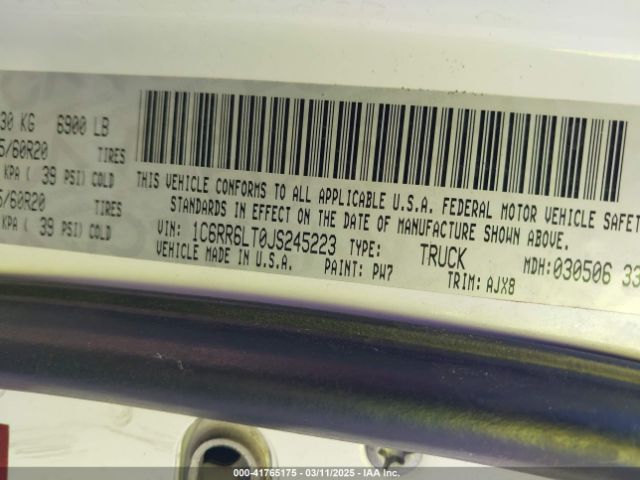 1C6RR6LT0JS245223 RAM 1500