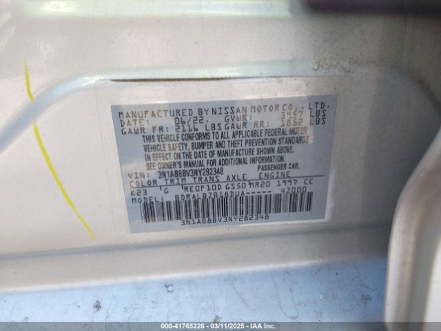 3N1AB8BV3NY282348 Nissan Sentra S Xtronic Cvt