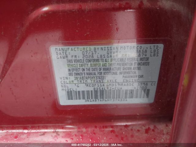 3N1AB7AP6HY374331 Nissan SENTRA SR