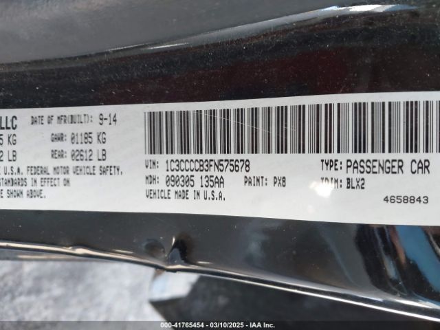 1C3CCCCB3FN575678 Chrysler 200 C