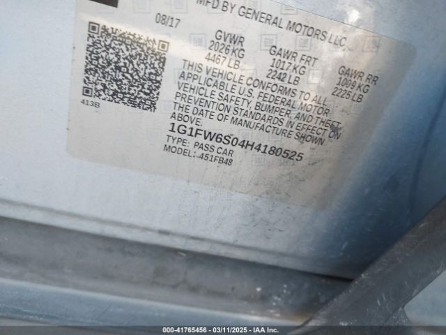 1G1FW6S04H4180525 Chevrolet BOLT EV LT