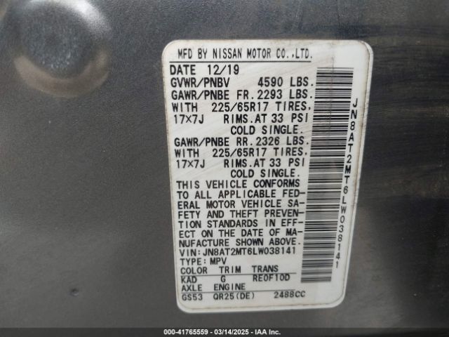 2020 NISSAN ROGUE JN8AT2MT6LW038141 Photo 8
