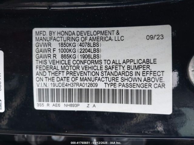 19UDE4H37RA012809 Acura Integra A-spec