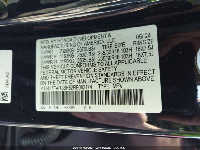 7FARS6H52RE082174 Honda Cr-v Hybrid Sport
