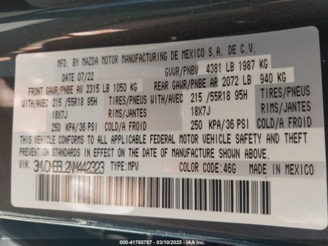 3MVDMBBL2NM442323 Mazda Cx-30 Select