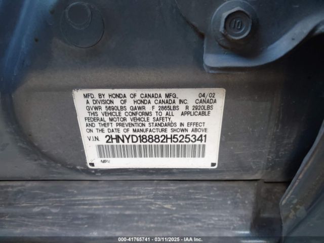 2002 ACURA MDX 2HNYD18882H525341 Photo 8