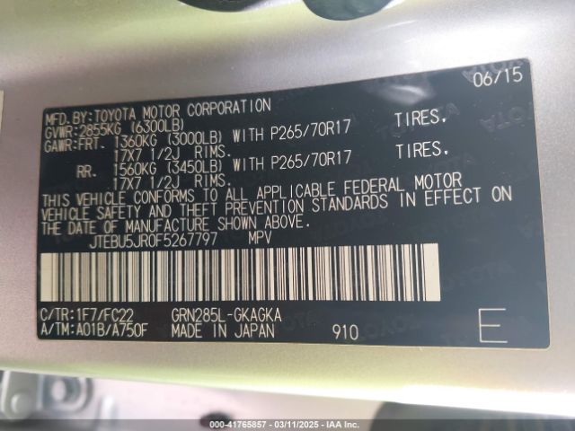 JTEBU5JR0F5267797 Toyota 4runner Trail