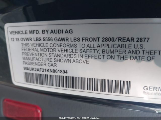 WAUK2AF21KN061894 Audi A6 55 Premium