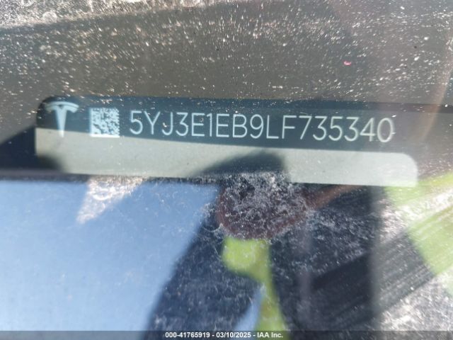 5YJ3E1EB9LF735340 Tesla Model 3 Long Range Dual Motor All-wheel Drive