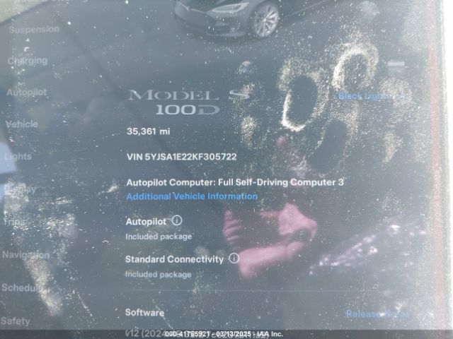 5YJSA1E22KF305722 Tesla Model S 100d/75d/long Range/standard Range