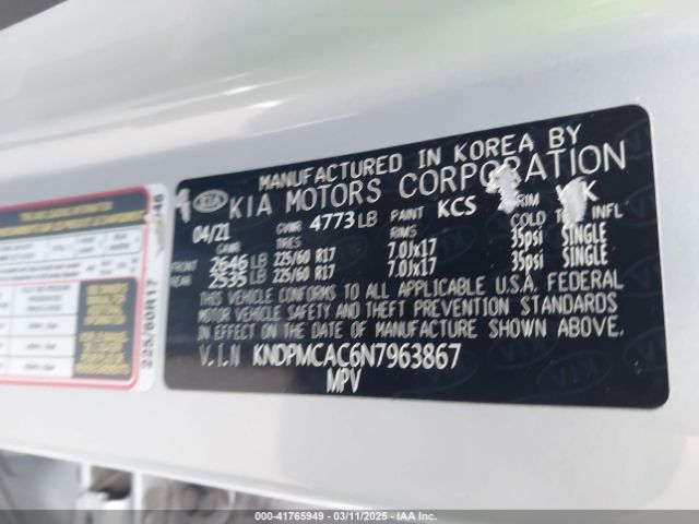 KNDPMCAC6N7963867 KIA Sportage Lx