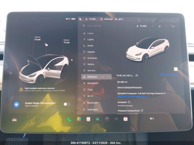 5YJ3E1EA5PF554510 Tesla Model 3 Rear-wheel Drive