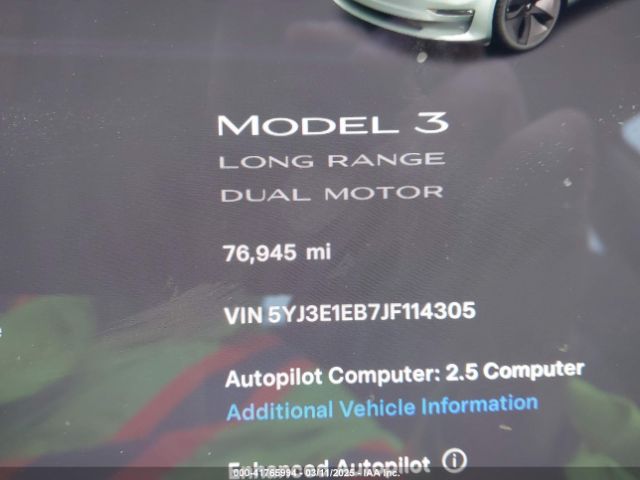 5YJ3E1EB7JF114305 Tesla Model 3 Long Range/performance
