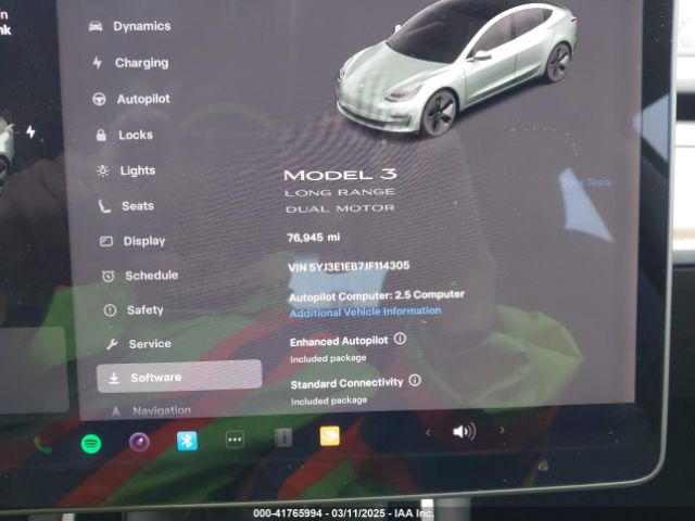 5YJ3E1EB7JF114305 Tesla Model 3 Long Range/performance