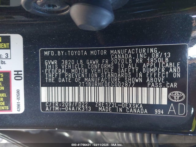 Toyota Corolla S Plus 2014 2T1BURHE0EC002877 Image 9