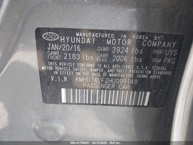 Hyundai ELANTRA SE 2017 KMHD74LF2HU099148 Image 9