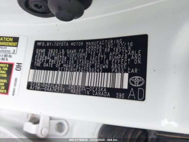 2T1BURHE2GC599243 Toyota Corolla S Premium