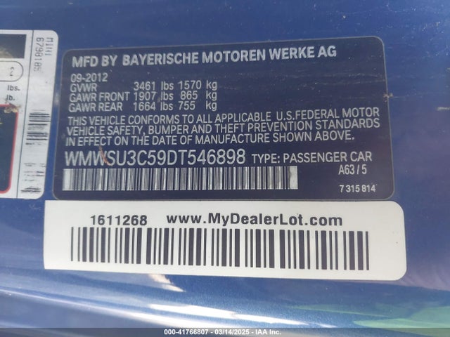 2013 MINI HARDTOP WMWSU3C59DT546898 Photo 8