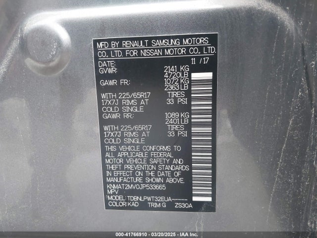 Nissan ROGUE S/SV 2018 KNMAT2MV0JP533665 Image 9