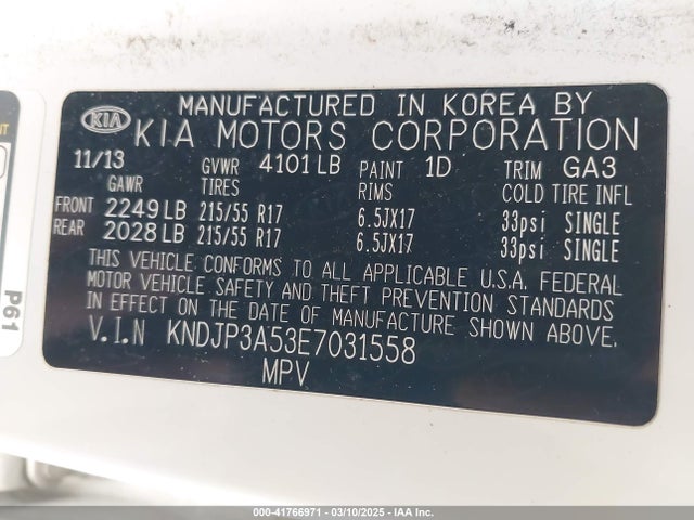 KIA SOUL + 2014 KNDJP3A53E7031558 Image 9
