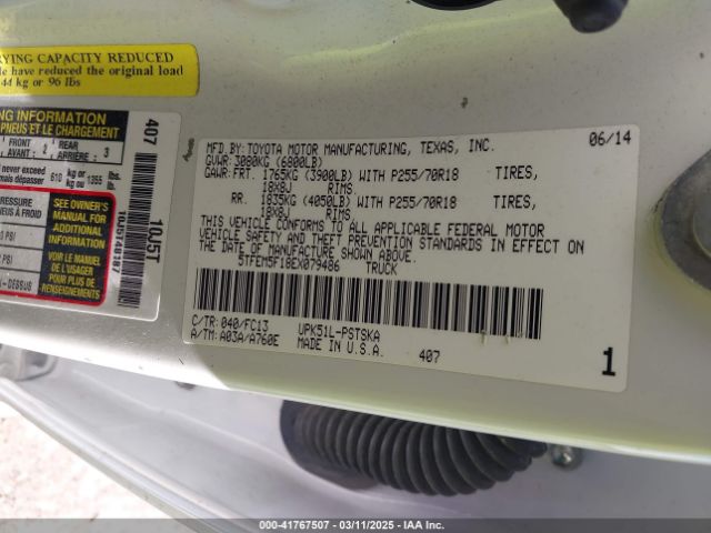 5TFEM5F18EX079486 Toyota Tundra Sr5 4.6l V8