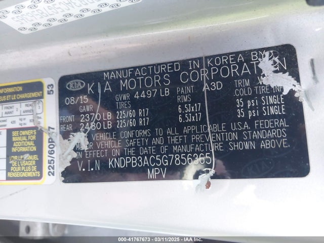 KIA Sportage Lx 2016 KNDPB3AC5G7856365 Image 9