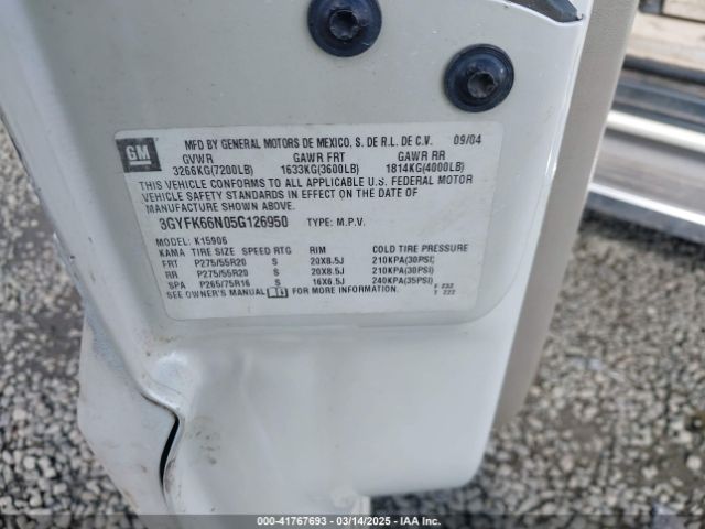2005 CADILLAC ESCALADE ESV 3GYFK66N05G126950 Photo 8