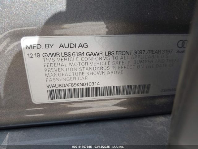 WAU8DAF89KN010314 Audi A8 L 55