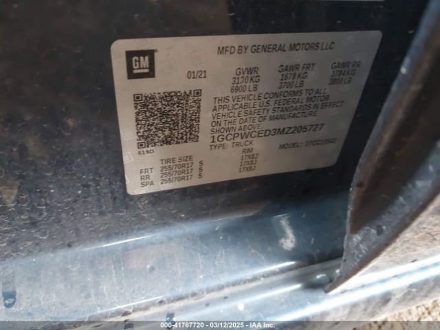 1GCPWCED3MZ205727 Chevrolet Silverado 1500 2wd  Short Bed Lt