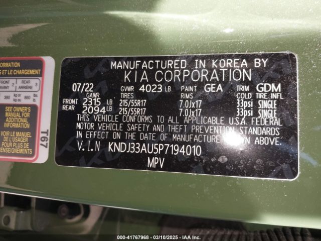 KNDJ33AU5P7194010 KIA SOUL EX