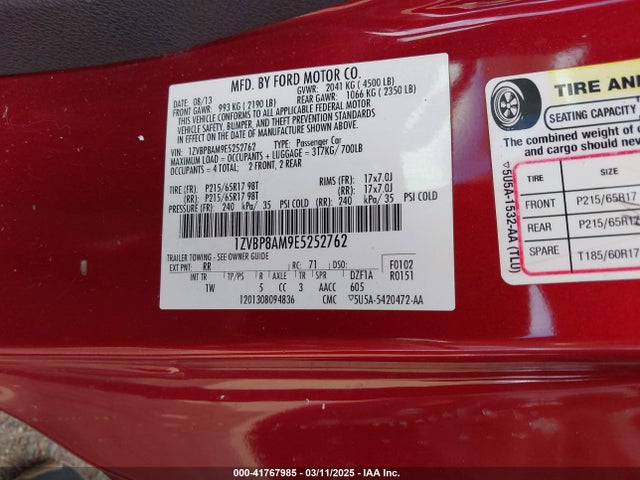 1ZVBP8AM9E5252762 Ford Mustang V6