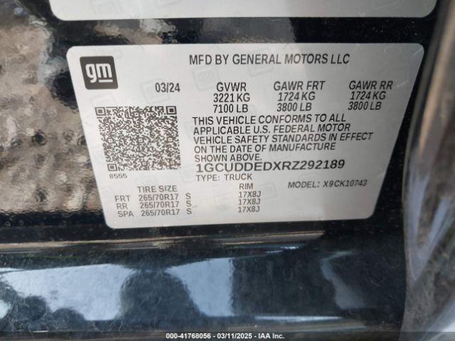 1GCUDDEDXRZ292189 Chevrolet Silverado 1500 4wd  Standard Bed Lt