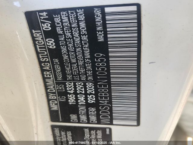 WDDSJ4EB8EN105859 Mercedes-Benz CLA