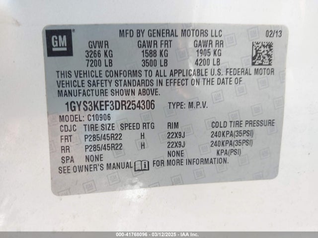 2013 CADILLAC ESCALADE ESV 1GYS3KEF3DR254306 Photo 8