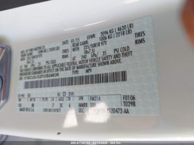 1FMCU0JX2FUB24636 Ford Escape Titanium