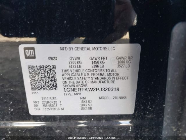 1GNERFKW2PJ320318 Chevrolet Traverse Fwd Ls