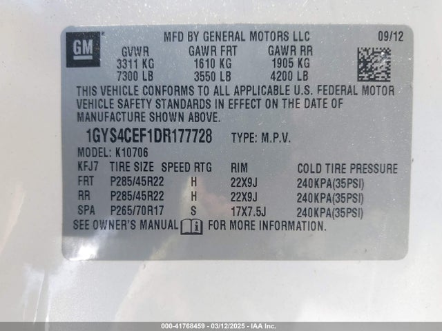 2013 CADILLAC ESCALADE 1GYS4CEF1DR177728 Photo 8