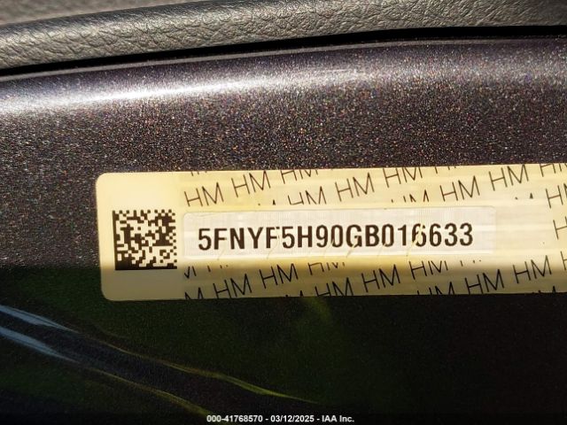 5FNYF5H90GB016633 Honda Pilot Touring