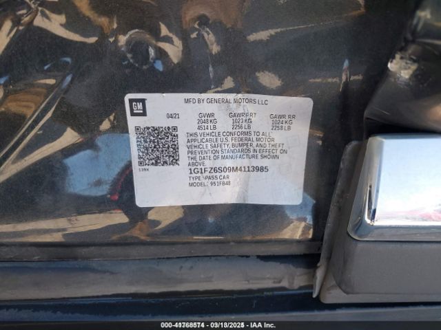 2021 CHEVROLET BOLT EV 1G1FZ6S09M4113985 Photo 8