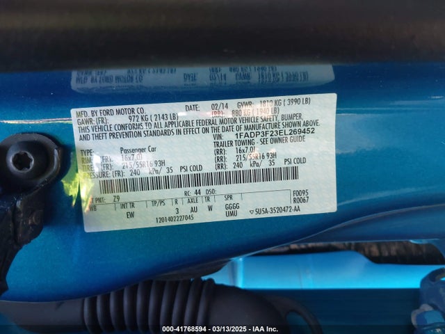 1FADP3F23EL269452 Ford FOCUS SE