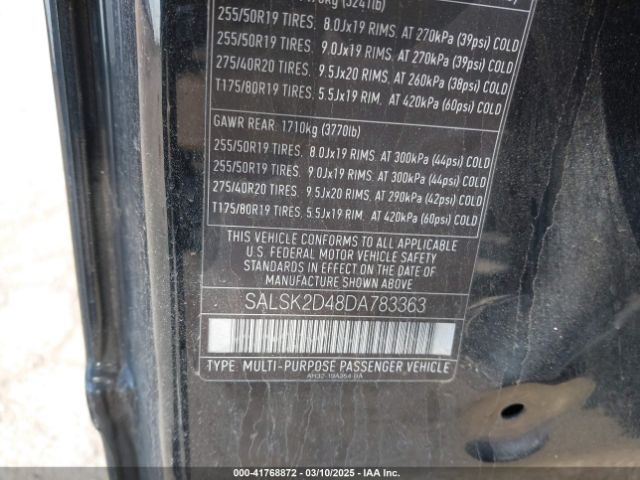 2013 LAND ROVER RANGE ROVER SPORT SALSK2D48DA783363 Photo 8