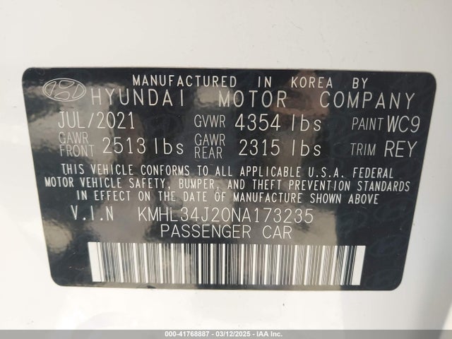 KMHL34J20NA173235 Hyundai Sonata Limited