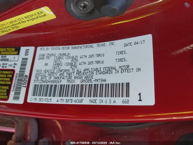 5TFCZ5AN2HX088269 Toyota Tacoma Trd Off Road