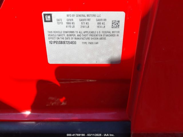 1G1PE5SB0E7254830 Chevrolet Cruze 2lt Auto