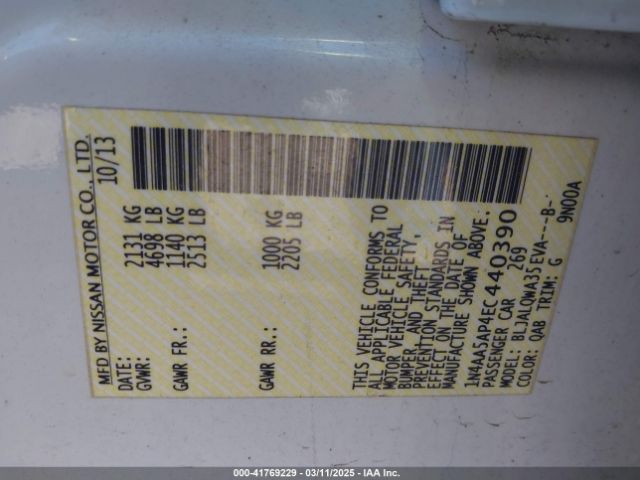 1N4AA5AP4EC440390 Nissan Maxima 3.5 S