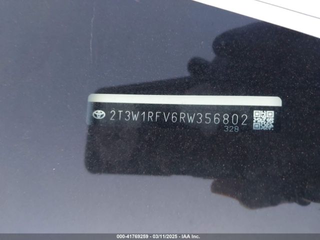 2T3W1RFV6RW356802 Toyota Rav4 Xle