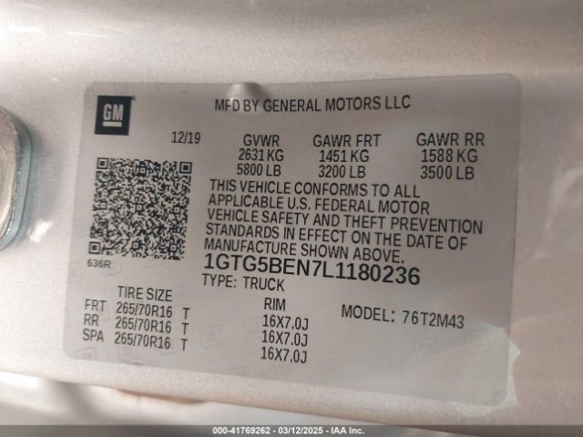1GTG5BEN7L1180236 GMC Canyon 2wd  Short Box