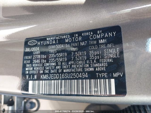 KM8JEDD16SU250494 Hyundai Tucson Hybrid Limited