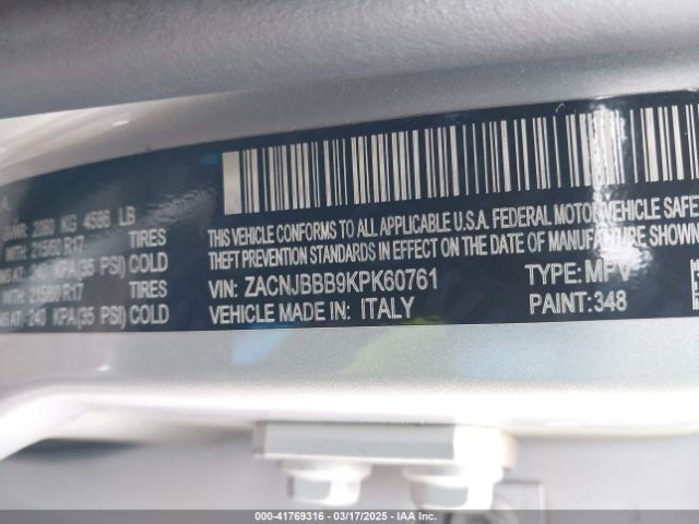 ZACNJBBB9KPK60761 Jeep Renegade Altitude 4x4